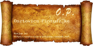 Osztovics Pintyőke névjegykártya